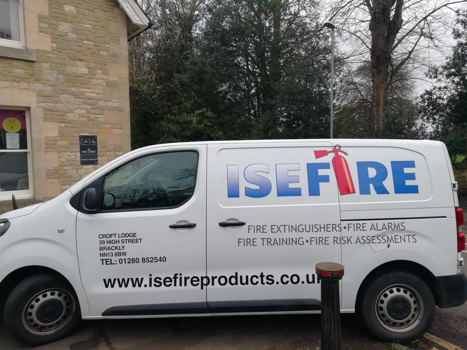 ISE Fire van parked by Brackley office