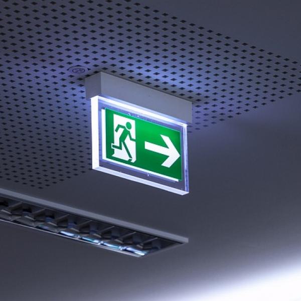 Fire exit sign.