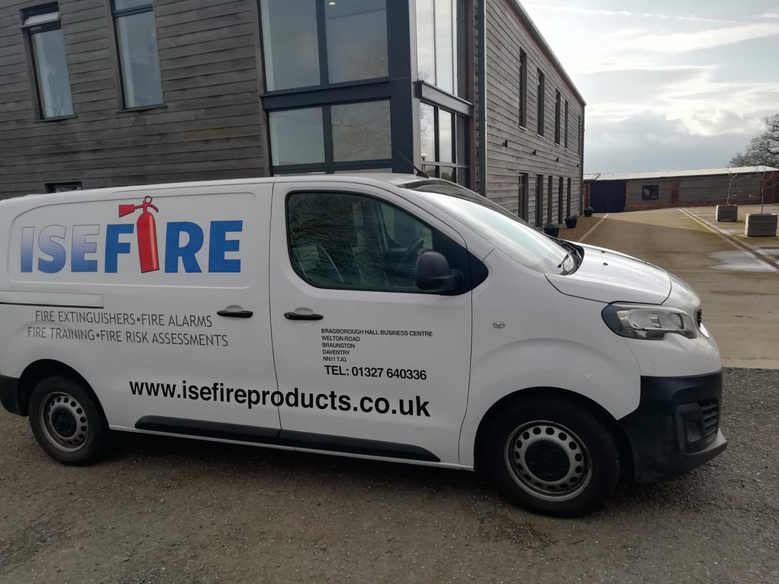 ISE Fire van parked by Daventry office