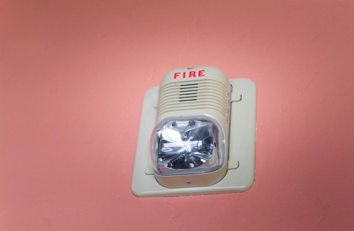 Fire alarm with light.