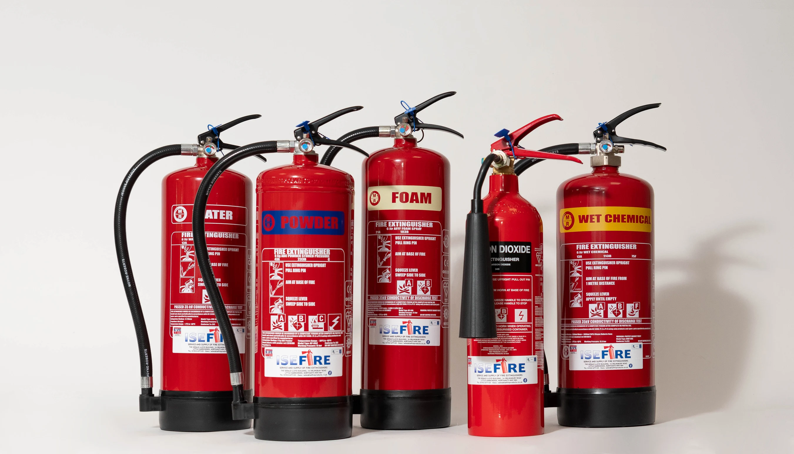 Fire extinguishers.