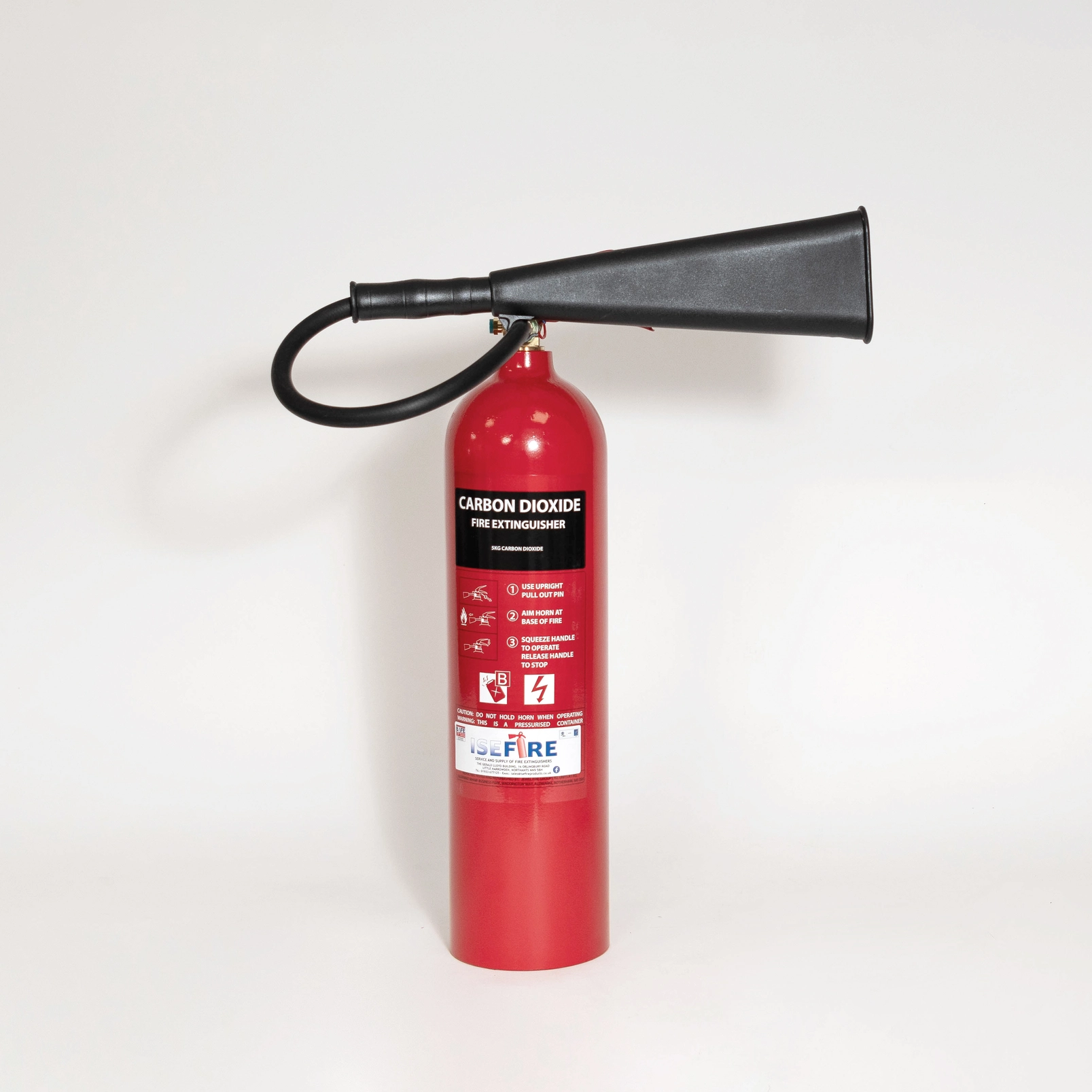 Black fire extinguisher.