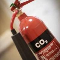 Black - co2 fire extinguisher for electrical fires.