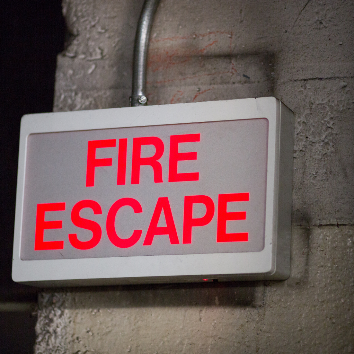 Fire Escape sign.